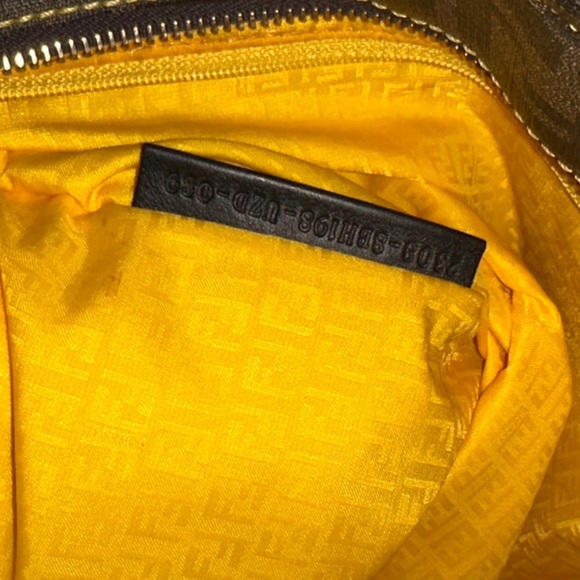 Fendi Zucca Coated Canvas Tote Yellow Interior - Picture 7 of 17